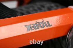 X-BULL 12V Waterproof Synthetic Rope Winch-13000 lb. Load Capacity IP67 Orange