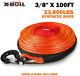 X-bull Sk75 3/8 X 100ft Dyneema Synthetic Winch Rope With Hook Car Tow Recovery
