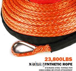 X-BULL SK75 3/8 x 100ft Dyneema Synthetic Winch Rope with Hook Car Tow Recovery