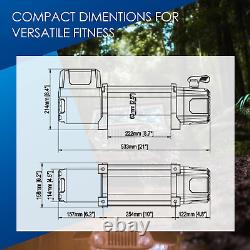 13 000 lb Treuil électrique de camion avec corde synthétique de 3/8 pouces de diamètre, pour remorque SUV