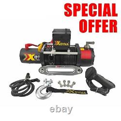 17000lbs X 24v Electric Recovery Winch (2461 X 6.6ch) 28m Synthétique Rope 4 X 4