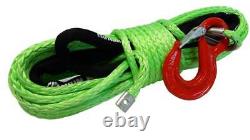 28M 10MM 13500 LBS corde de treuil synthétique verte avec crochet en fil 4X4 UHMPE