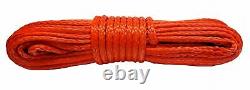 28m 10mm 13500 Lbs Rope De Treuil Synthétique Rouge Avec Fil De Crochet 4x4 Uhmpe