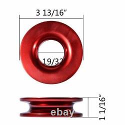 4xaluminum Recouvery Snatch- 41000lb Pour Corde De Treuil Synthétique 3/8 1/2inch Red O