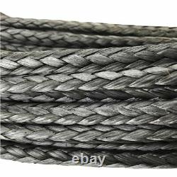 8mm Argent Dyneema Sk75 Synthetic 12-strand Treuil Corde X 100m Avec Crochet 4x4