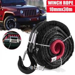 Câble de treuil 10mm x 30m synthétique pour câble de remorquage Dyneema 4WD 26500lbs Royaume-Uni