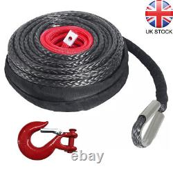 Câble de treuil synthétique 8 mm x 15 m pour voiture de remorquage 4x4, sangle de remorque tout terrain 20500 LBS