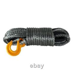 Câble de treuil synthétique Warrior 12mm Édition Noire avec crochet de récupération et de remorquage