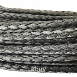 Câble de treuil synthétique en Dyneema SK75 argenté de 6 mm à 12 brins x 10 m avec crochet 4x4.