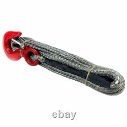 Câble de treuil synthétique en Dyneema SK75 argenté de 8 mm, 12 brins x 10 m avec crochet 4x4.