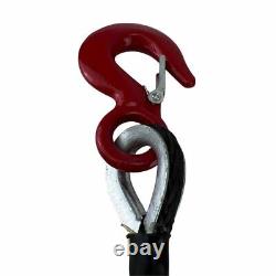 Câble de treuil synthétique noir en Dyneema SK75 de 8 mm à 12 brins x 10m avec crochet 4x4