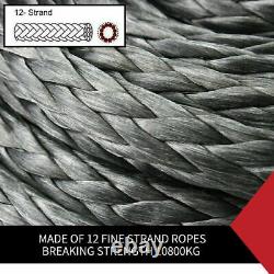 Corde de treuil 10mm x 30m Corde synthétique de remorquage de récupération 26500bs pour SUV 4x4 Offroad UK