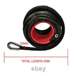 Corde de treuil 10mm x 30m Corde synthétique de remorquage et de récupération 11050kg pour SUV 4x4 hors route UK