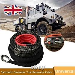 Corde de treuil 10mm x 30m Synthétique Pour Câble de Remorquage Dyneema 4WD GRIS 24360lbs