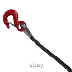 Corde de treuil synthétique 12 brins en Dyneema SK75 de 8mm x 12m avec crochet pour VTT tout-terrain