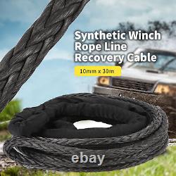 Corde de treuil synthétique 12 mm d'épaisseur ligne de treuil 26455 lbs de résistance à la rupture
