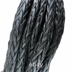 Corde de treuil synthétique Dyneema SK75 noire de 6mm à 12 brins x 12m avec crochet 4x4