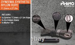 Corde de treuil synthétique, Hawse 11,5 mm x 90 pi, Accessoire de récupération RHINO WINCH
