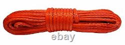 Corde de treuil synthétique rouge de 25m 10mm 12000 livres avec crochet en fil 4x4 Uhmpe