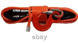 Corde de treuil synthétique rouge de 28m 10mm 13500 lbs avec fil de crochet 4x4 Uhmpe