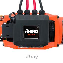 ÉPUISÉ Treuil électrique Rhino 24v 13500lbs avec corde synthétique Dyneema et guide-câble
