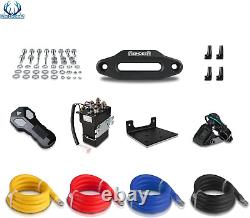 Kit de treuil électrique avec corde synthétique et guide de câble étanche IP67 avec télécommande sans fil