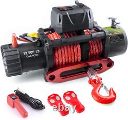 Kit de treuil électrique en corde rouge synthétique imperméable d'une capacité de charge de 13500 lb.