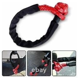 Sangle de remorquage synthétique 3X2X Red Soft Shackle Rope Recovery Strap 38 000 LBs Auto Part