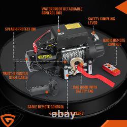 TREUIL ÉLECTRIQUE 13500lb 12V CÂBLE SYNTHÉTIQUE 4x4/RETRAIT 2 TÉLÉCOMMANDES SANS FIL 1 TÉLÉCOMMANDE FILAIRE