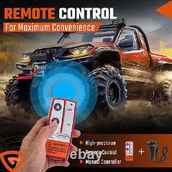 TREUIL ÉLECTRIQUE 13500lb 12V CÂBLE SYNTHÉTIQUE 4x4/RETRAIT 2 TÉLÉCOMMANDES SANS FIL 1 TÉLÉCOMMANDE FILAIRE