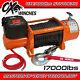 Treuil Électrique Ox 12v De Remorquage 4x4 17000lbs Avec CÂble SynthÉtique Sans Fil Orange