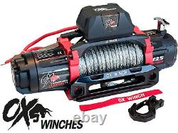 TREUIL ÉLECTRIQUE OX 13500lb 12v CÂBLE SYNTHÉTIQUE RÉCUPÉRATION SANS FIL VERSION OX-BULL