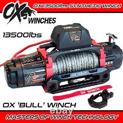 TREUIL ÉLECTRIQUE OX 13500lb 12v CÂBLE SYNTHÉTIQUE RÉCUPÉRATION SANS FIL VERSION OX-BULL