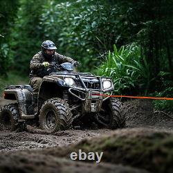 Treuil ATV/UTV 3500 lbs avec corde synthétique, rouge, treuil électrique 12V CC pour remorque de bateau