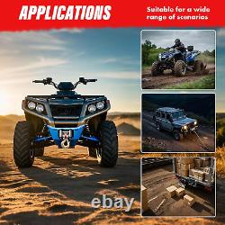 Treuil ATV/UTV 3500 lbs avec corde synthétique, rouge, treuil électrique 12V CC pour remorque de bateau