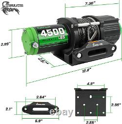 Treuil ATV/UTV de 4500 lb, treuil électrique 12V, treuil avec corde synthétique, treuil avec câble électrique