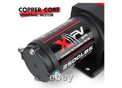 Treuil Électrique 2500lbs 12V Corde Synthétique Nylon Treuils de Remorquage pour ATV UTA Bateau