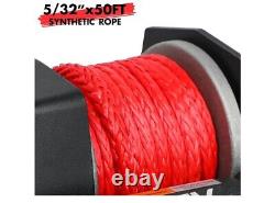 Treuil Électrique 2500lbs 12V Corde Synthétique Nylon Treuils de Remorquage pour ATV UTA Bateau