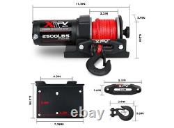 Treuil Électrique 2500lbs 12V Corde Synthétique Nylon Treuils de Remorquage pour ATV UTA Bateau