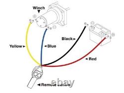 Treuil Électrique 2500lbs 12V Corde Synthétique Nylon Treuils de Remorquage pour ATV UTA Bateau