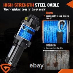 Treuil Électrique 4500lbs/2041kg 12v avec Corde Synthétique & Télécommande Sans Fil Garage