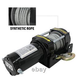 Treuil Électrique Discret 12v 3500lb Corde Synthétique Télécommande Sans Fil Garage Atelier