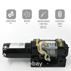 Treuil Électrique Discret 3500lbs 12v avec Corde Synthétique & Télécommande Sans Fil Garage