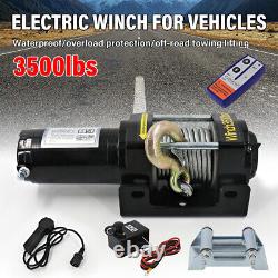 Treuil Électrique Discret 3500lbs 12v avec Corde Synthétique & Télécommande Sans Fil Garage