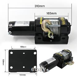 Treuil Électrique Discret 3500lbs 12v avec Corde Synthétique & Télécommande Sans Fil Garage