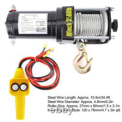 Treuil électrique 3500 lb 12V avec corde synthétique étanche pour ATV UTV bateau