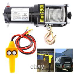 Treuil électrique 3500 lb 12V avec corde synthétique étanche pour ATV UTV bateau