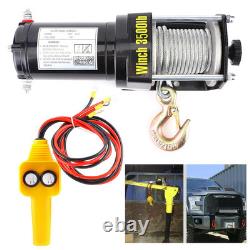 Treuil électrique 3500lbs 12V avec corde synthétique étanche pour ATV UTV bateau