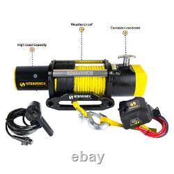 Treuil électrique NNEDPE de 12500LBS 12V avec corde synthétique pour camion 4x4