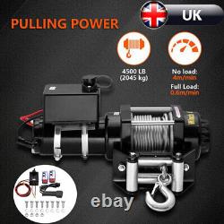 Treuil électrique furtif 4500lb / 2041kg 12V avec corde synthétique et télécommande sans fil